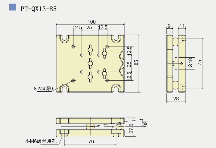 Precise Manual Tilt Stage PT-QX21-60R/L, PT-QX23-60R/L