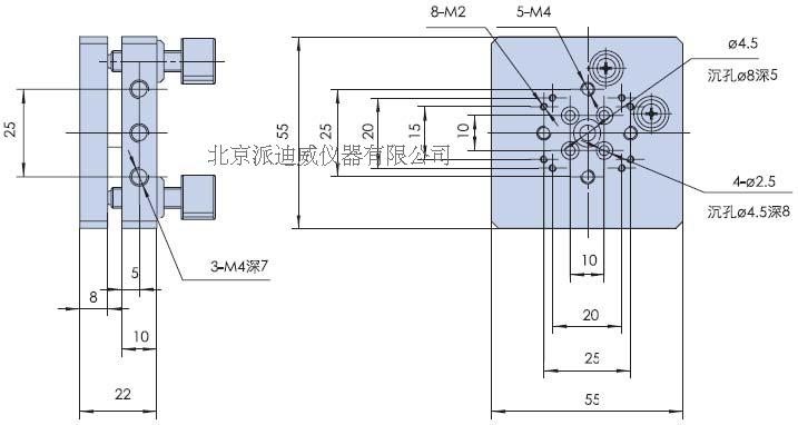 Two-Axis Tilt Platform, Precise Manual Tilt Stage, With Two Fine Adjusting Screws PQ230-5