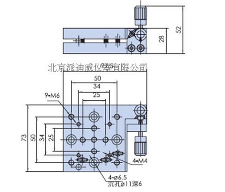 Two-Axis Tilt Platform, Precise Manual Tilt Stage, With Two Fine Adjusting Screws PQ250-4L