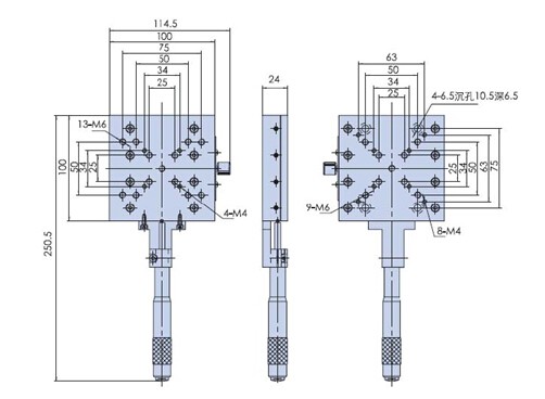 X Axis Manual Linear Stage, Manual Displacement Station, Manual Platform PT110-50-100H