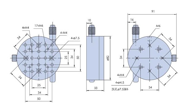 R Axis Manual Rotation Stage, Rotating Platform, Optical Sliding Table PT-SD206