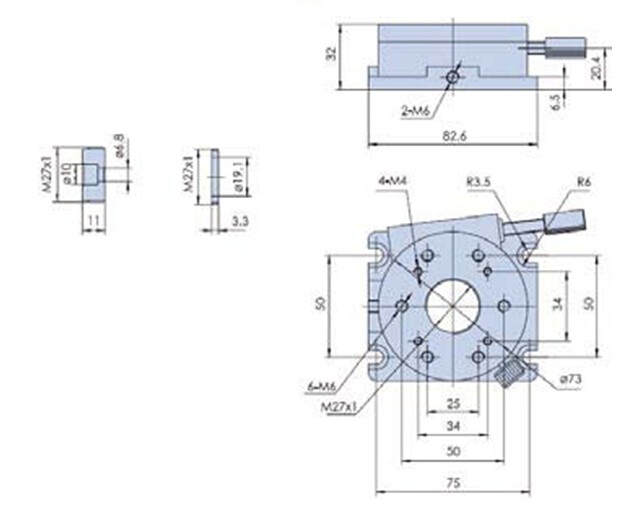 R Axis Manual Rotation Stage, Rotating Platform PT-SD204