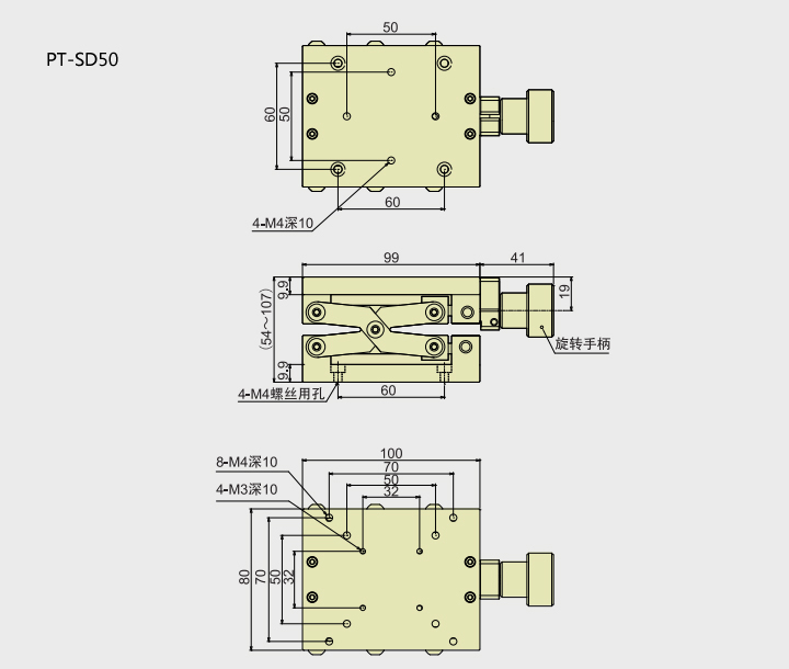 Precise Manual Lift, Z-axis Manual Lab Jack PT-SD31/72/50/68