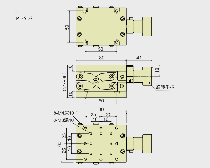 Precise Manual Lift, Z-axis Manual Lab Jack PT-SD31/72/50/68