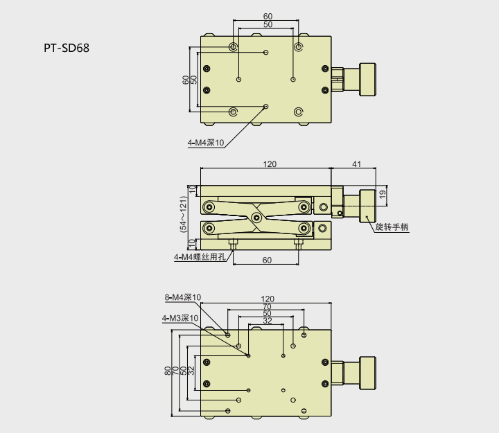 Precise Manual Lift, Z-axis Manual Lab Jack PT-SD31/72/50/68