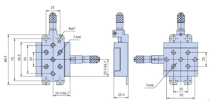 XY Axis Manual Multidimensional Combinating Units PT-SZ13