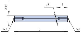 Connection rod, Metal rod, Extension pole, fixed rod, Lens pole PG04-(25-300)