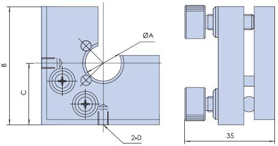 Reflection Spectroscopy Shelf Mount (opening) PG203 - (15 to 50)