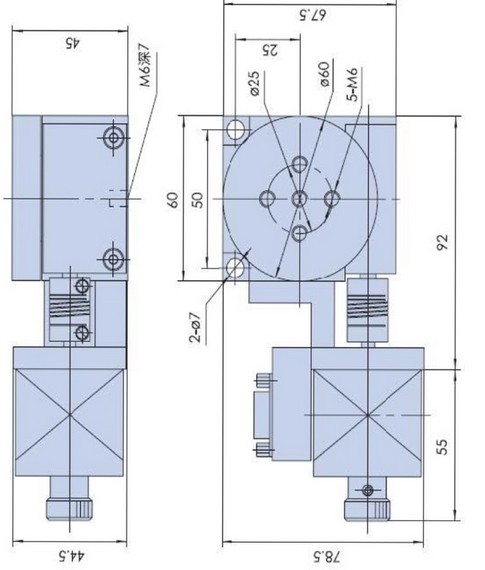 PX110-60 Motorized Rotation Stage,Rotation Range: 360° Of Continuous Rotation Motorized Worm Gear Rotation Stage