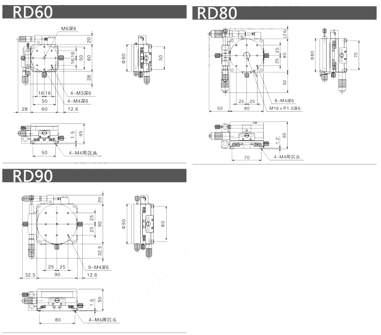 RD60 Precision Manual Multi-Axis Stage