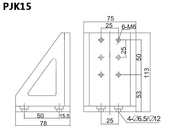 PJK series right angle fixed block adapter plate connecting block