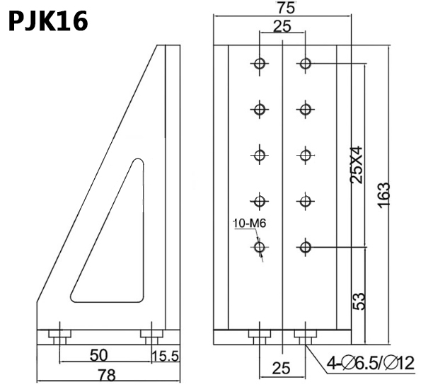 PJK series right angle fixed block adapter plate connecting block