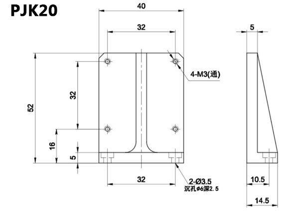 PJK19 fixed block adapter plate connecting block platform fixed