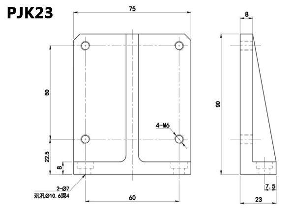 PJK19 fixed block adapter plate connecting block platform fixed