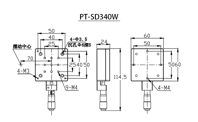 PT-SD340W Manual Angular Position Table Regulated By Differential Head
