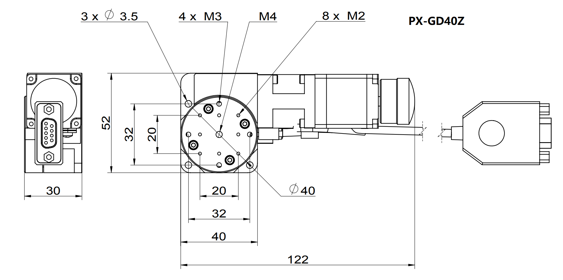 PX-GD40Z electric rotary table, indexing disc, lens rotary table, 360 degree turntable, rotary table