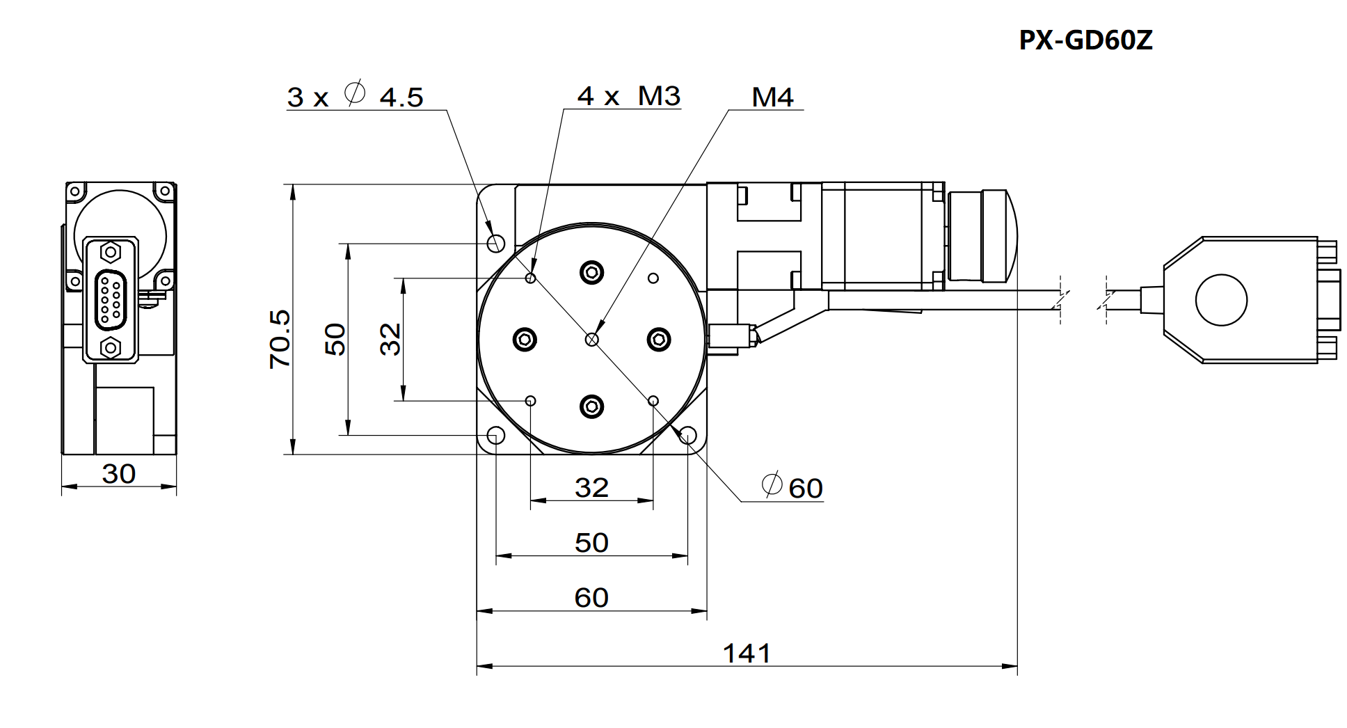 PX-GD40Z electric rotary table, indexing disc, lens rotary table, 360 degree turntable, rotary table