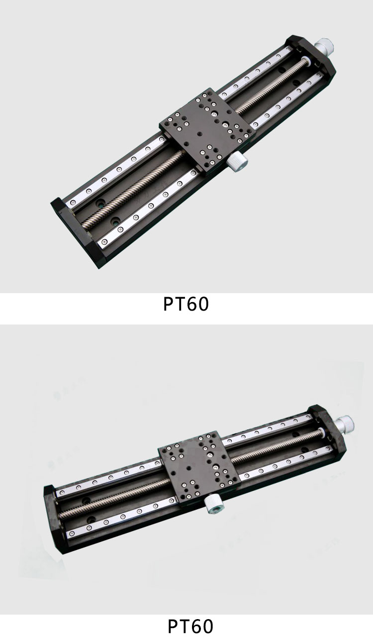 PT60-145 large lead long stroke manual sliding table linear guide stainless steel T-shaped screw rod lockable sliding block