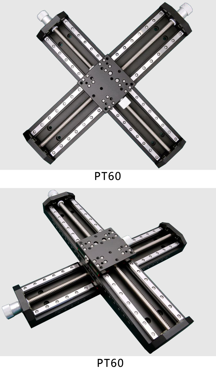 PT60-145 large lead long stroke manual sliding table linear guide stainless steel T-shaped screw rod lockable sliding block