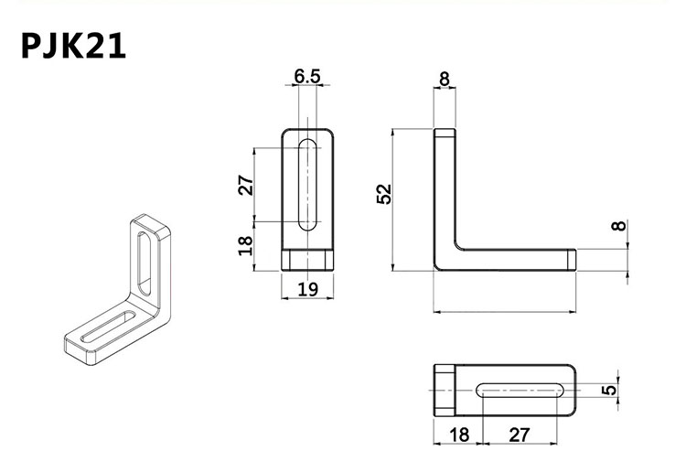 PJK12 right angle fixed block adapter plate connecting block