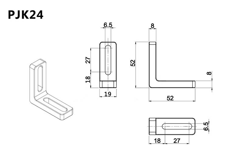 PJK12 right angle fixed block adapter plate connecting block