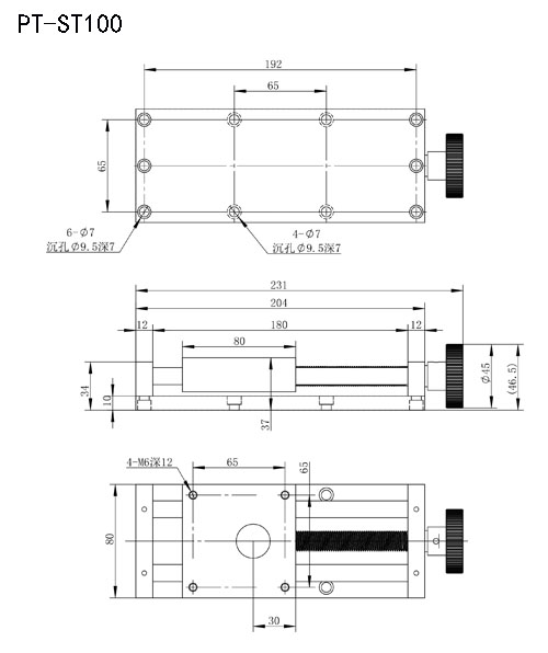 PT-ST200 Manual Stretching Stage,X Axis Linear Stretching Slide Stage With Platen