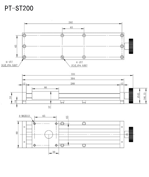 PT-ST200 Manual Stretching Stage,X Axis Linear Stretching Slide Stage With Platen