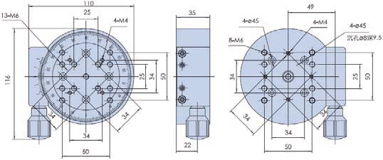 Precision Manual Three-Dimensional Combination Stage XZθ Multidimensional Platform Translation Lifting Rotary Stage