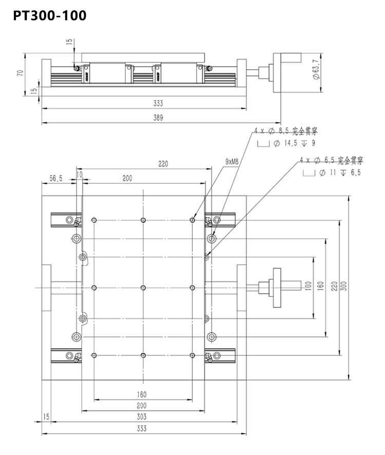 Manual Two Dimensional Combined Stage Precision Lifting Table Large Travel Translation Table / Bearing 100KG