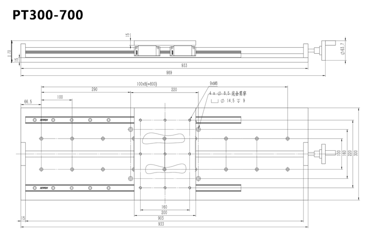 Manual Two Dimensional Combined Stage Precision Lifting Table Large Travel Translation Table / Bearing 100KG