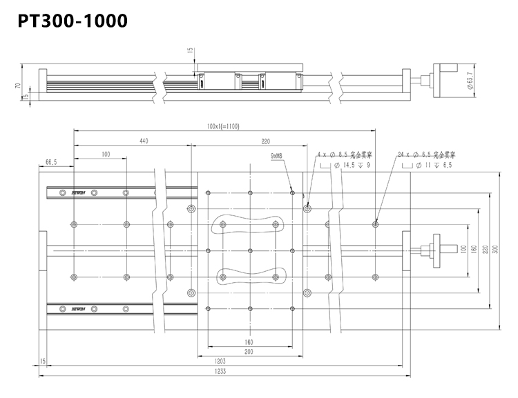 Manual Two Dimensional Combined Stage Precision Lifting Table Large Travel Translation Table / Bearing 100KG