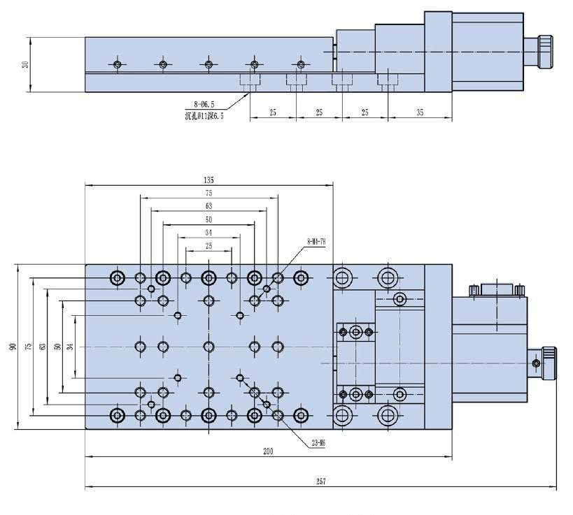 Vacuum Motorized Linear Stage Motorized Displacement Stage PZ110-30/50/70