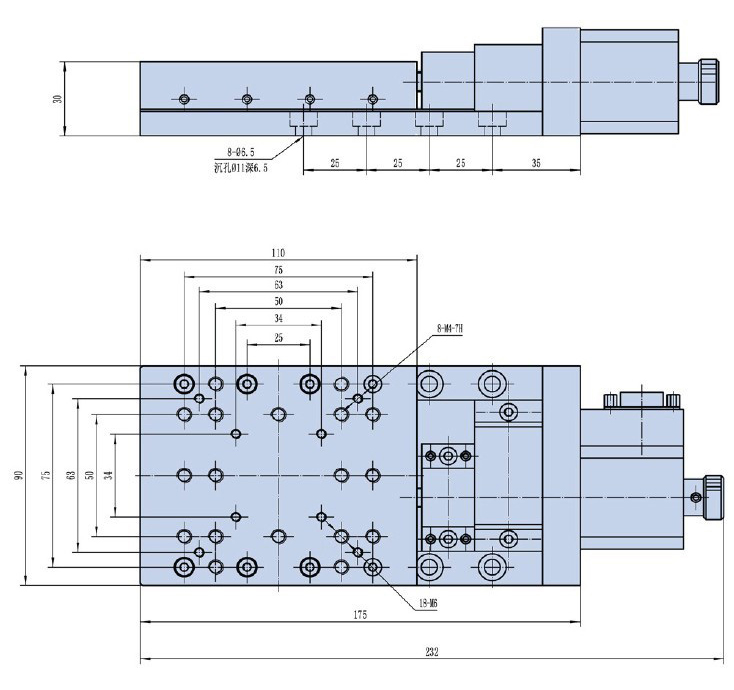 Vacuum Motorized Linear Stage Motorized Displacement Stage PZ110-30/50/70