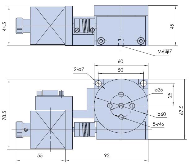 High Precision Three Dimensional Combined Stage Motorized Sliding Table Rotating Stage