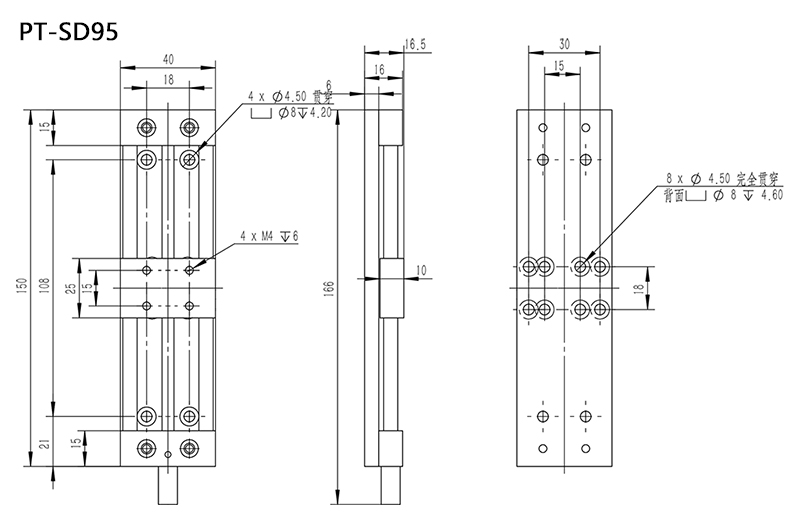 Manual XY Two-Axis Combination Linear Stage , Stretching Table With Locking