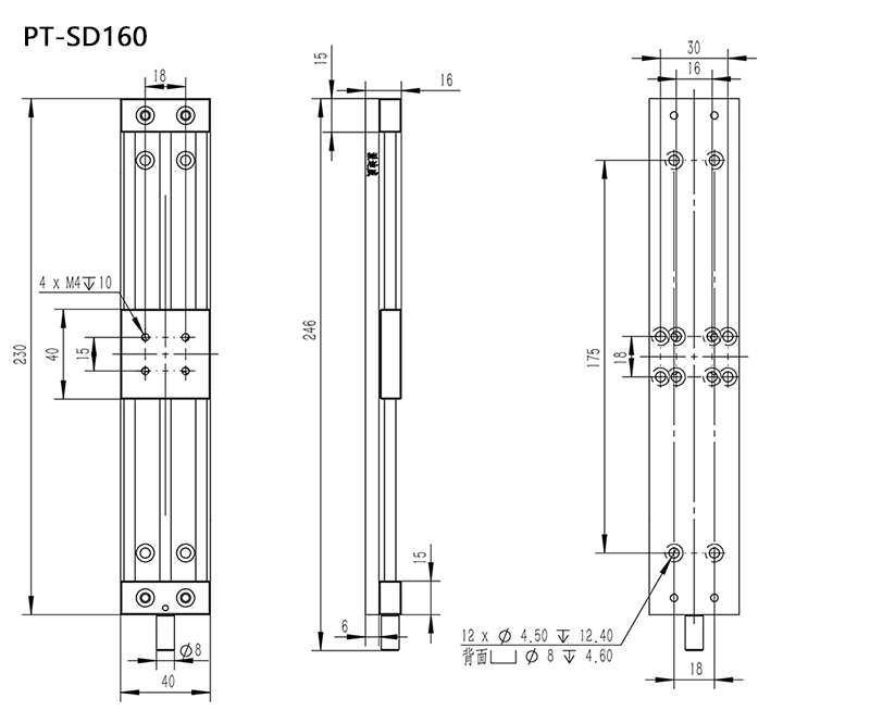 Miniature Manual Stage, Precise Translation Platform, Optical Sliding Table PT-SD10