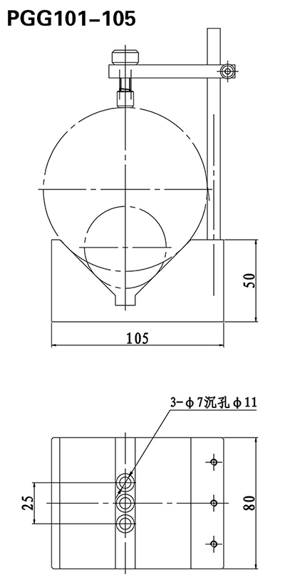 Support Rod V-Shaped Frame, V-Groove Laser Fixed Mount PGG101-105