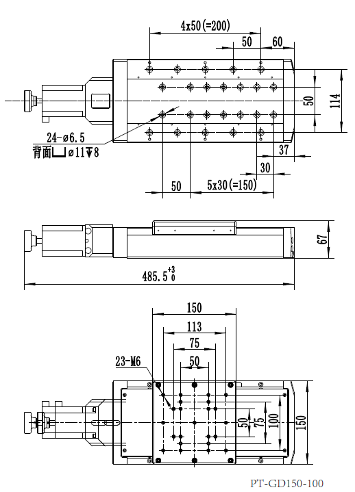 PT-GD150 (201) Four Axis Motorized Adjustment Stage Multi-dimensional Combined Mobile Platform