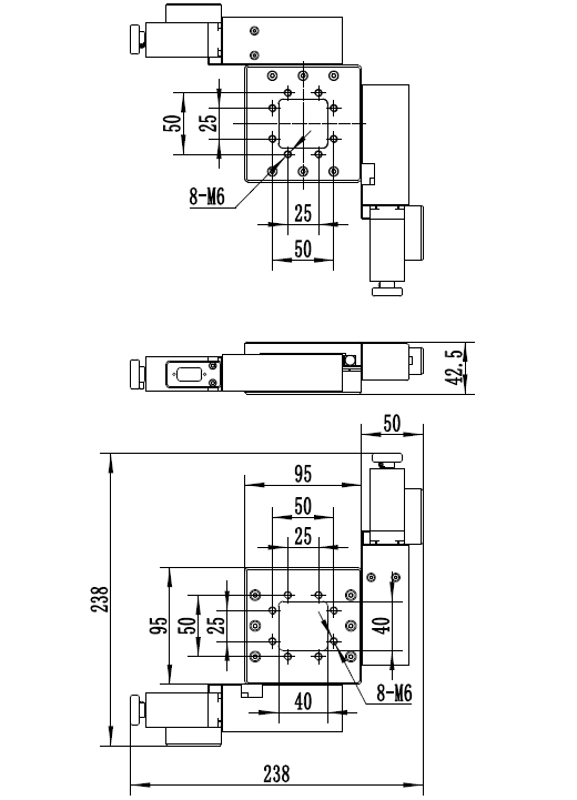 Three Axis Displacement Stage Motorized XY Linear Stage Optical Rotation Stage