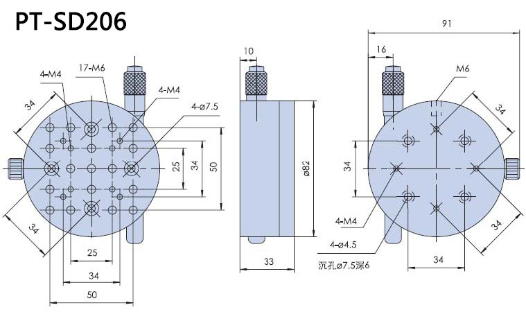 Manual Two Axis Combined Stage Goniometer  Rotary Table  Optical Adjusting Frame