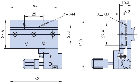 PT-GX1025 Optical Fiber Special Slide Stage