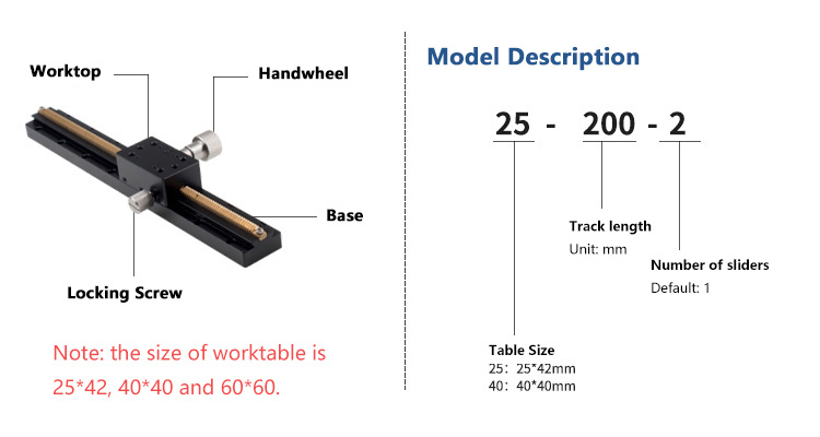 Long Travel Dovetail Groove Manual Sliding Table  Fine Adjustment Linear Stage