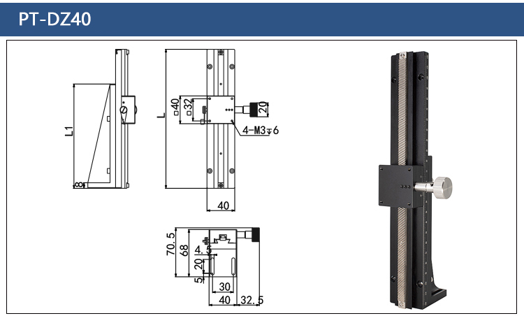 Long Travel Dovetail Groove Manual Sliding Table  Fine Adjustment Linear Stage