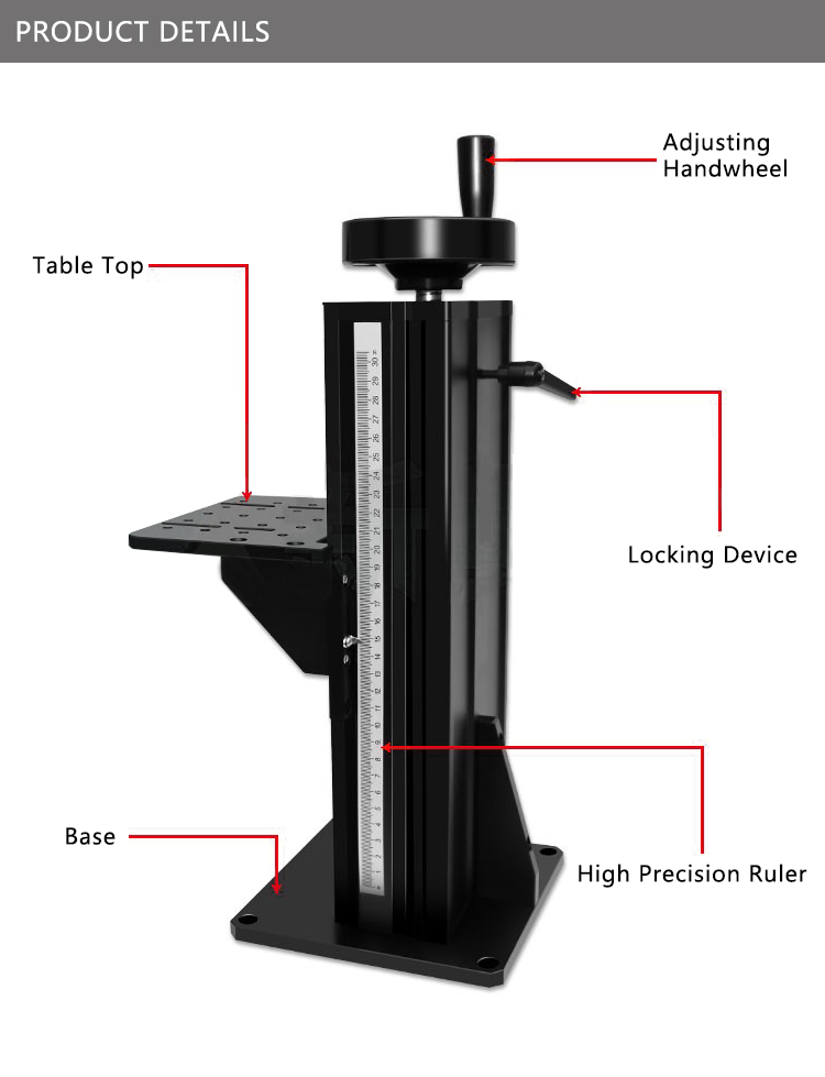 Z-axis Manual Lift Displacement Stage T-shaped Screw Rod Moving Table