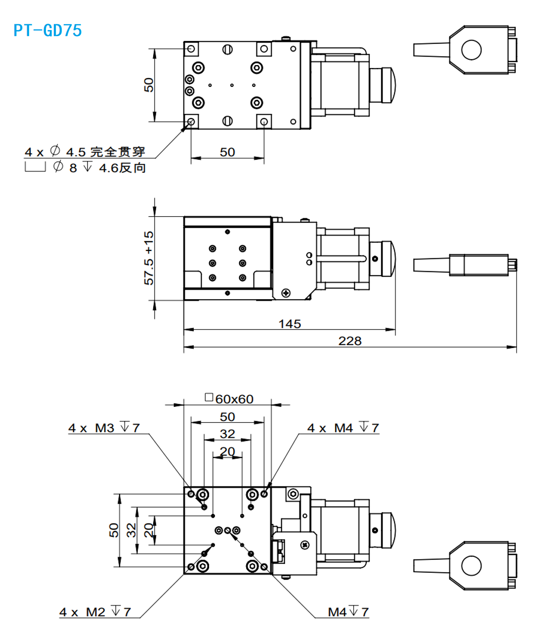 PT-GD75 Motorized Lab Jack