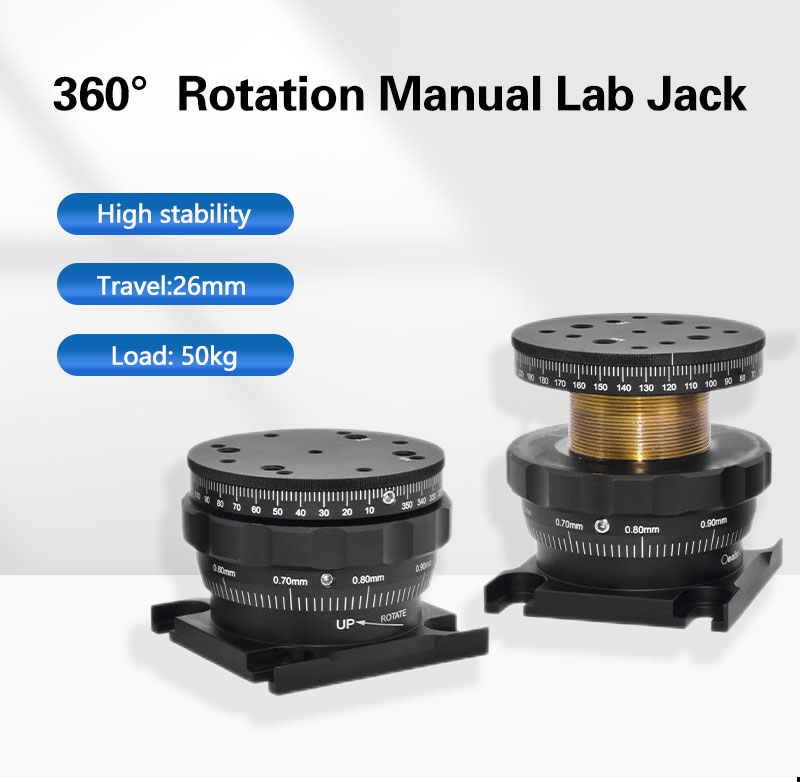360° Rotation Manual Lab Jack Z-Axis Height Adjustment Platform PT-SD208
