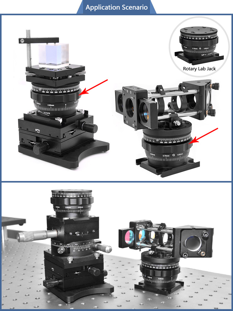 360° Rotation Manual Lab Jack Z-Axis Height Adjustment Platform PT-SD208