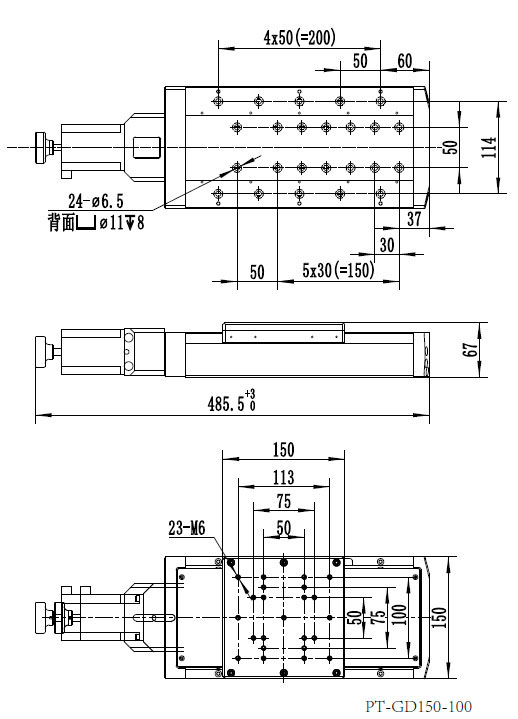 PT-GD150 (50-500) Precise Electric Translating Platform