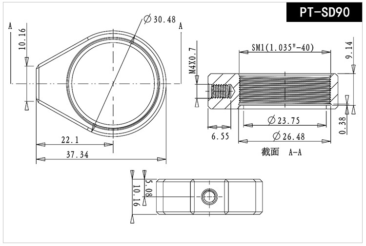 Fixed Lens Mounting Base Optical Frame Lens Holder PT-SD90