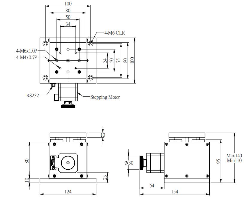 High Precision Motorized Lab Jack PT80-30